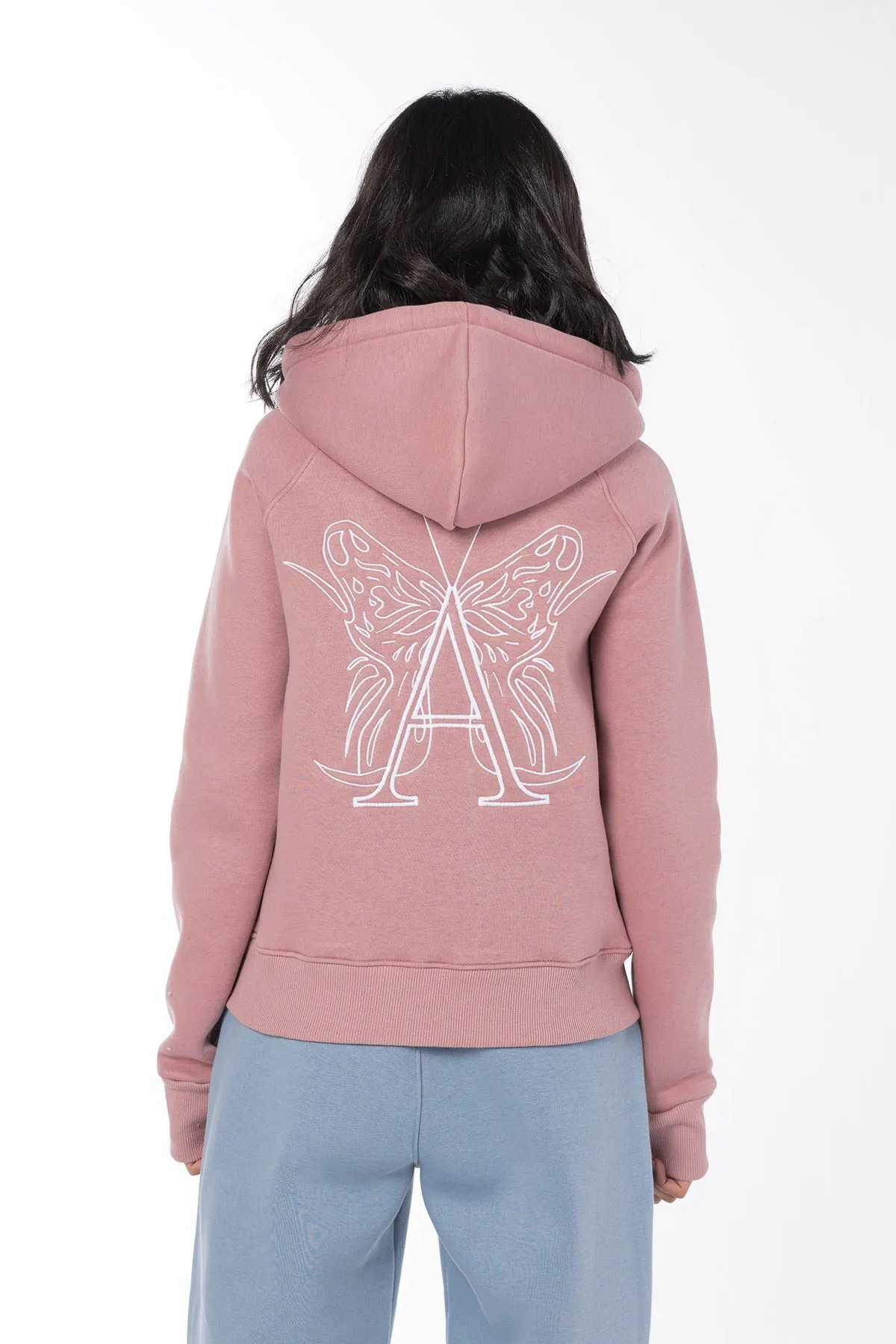 A BUTTERFLY HOODIE-DAWN PINK