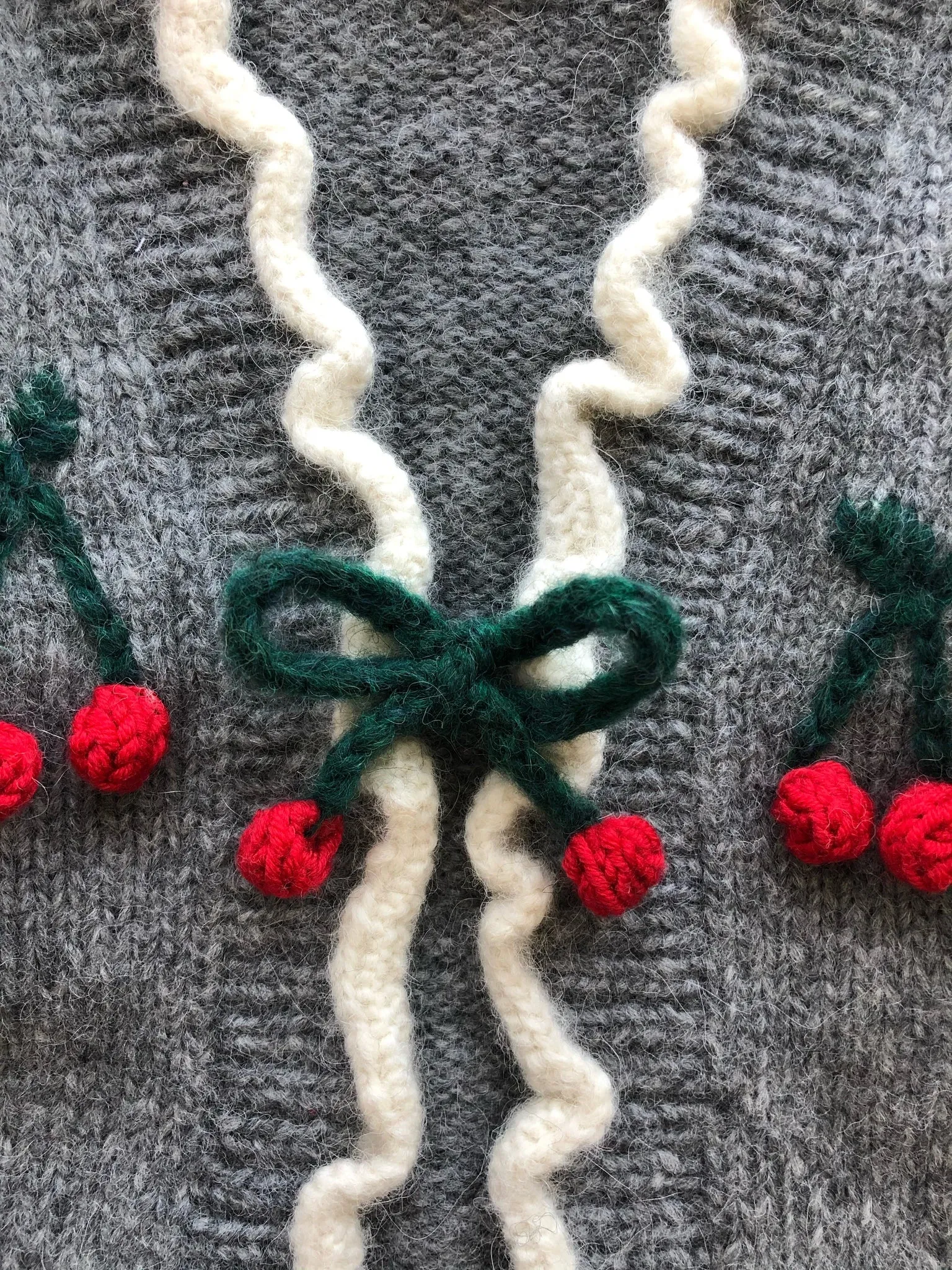 Adult  Cherries Cardigan | Dark grey
