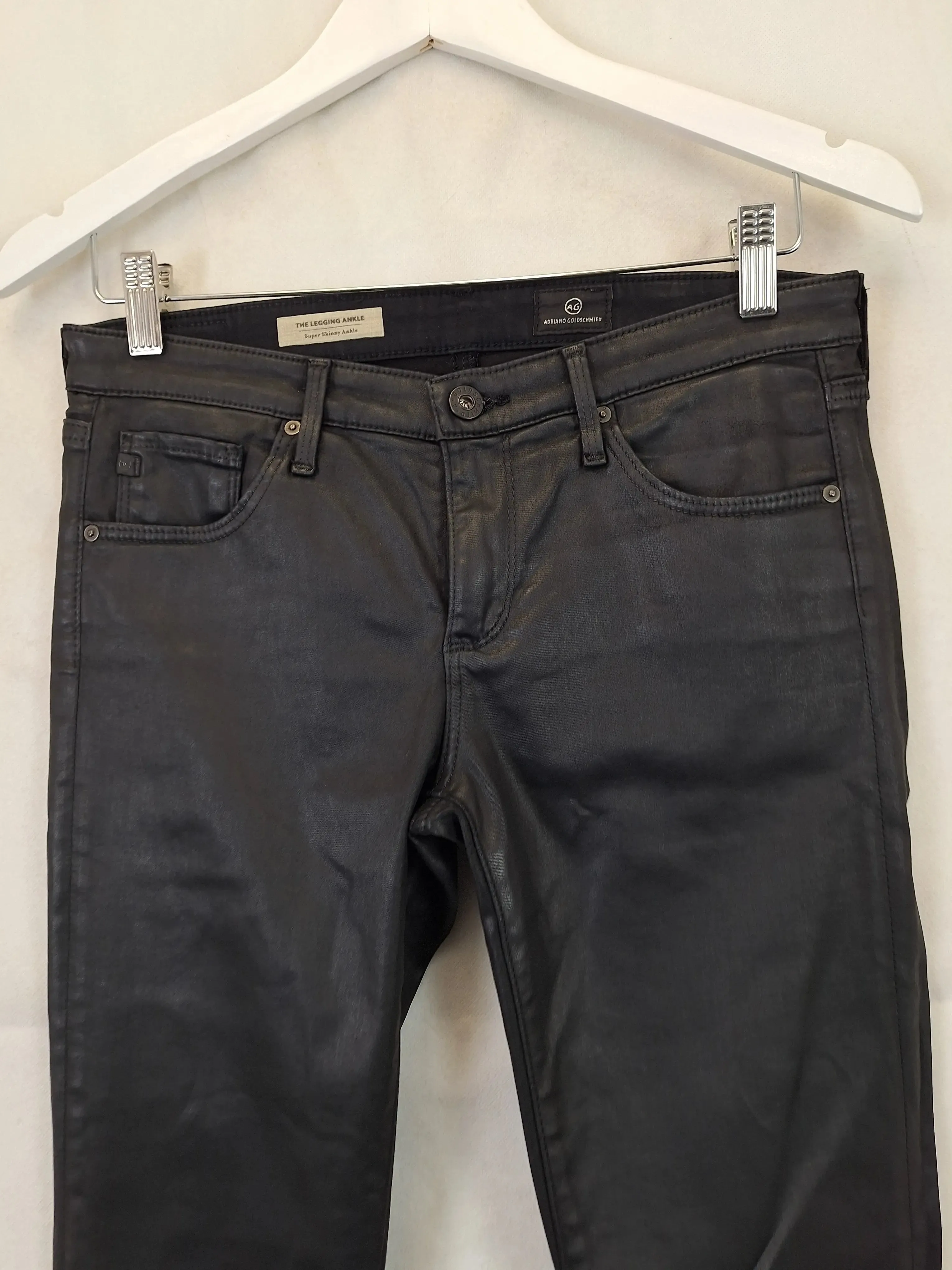AG Jeans Stylish Faux Leather Stretch Pants Size S