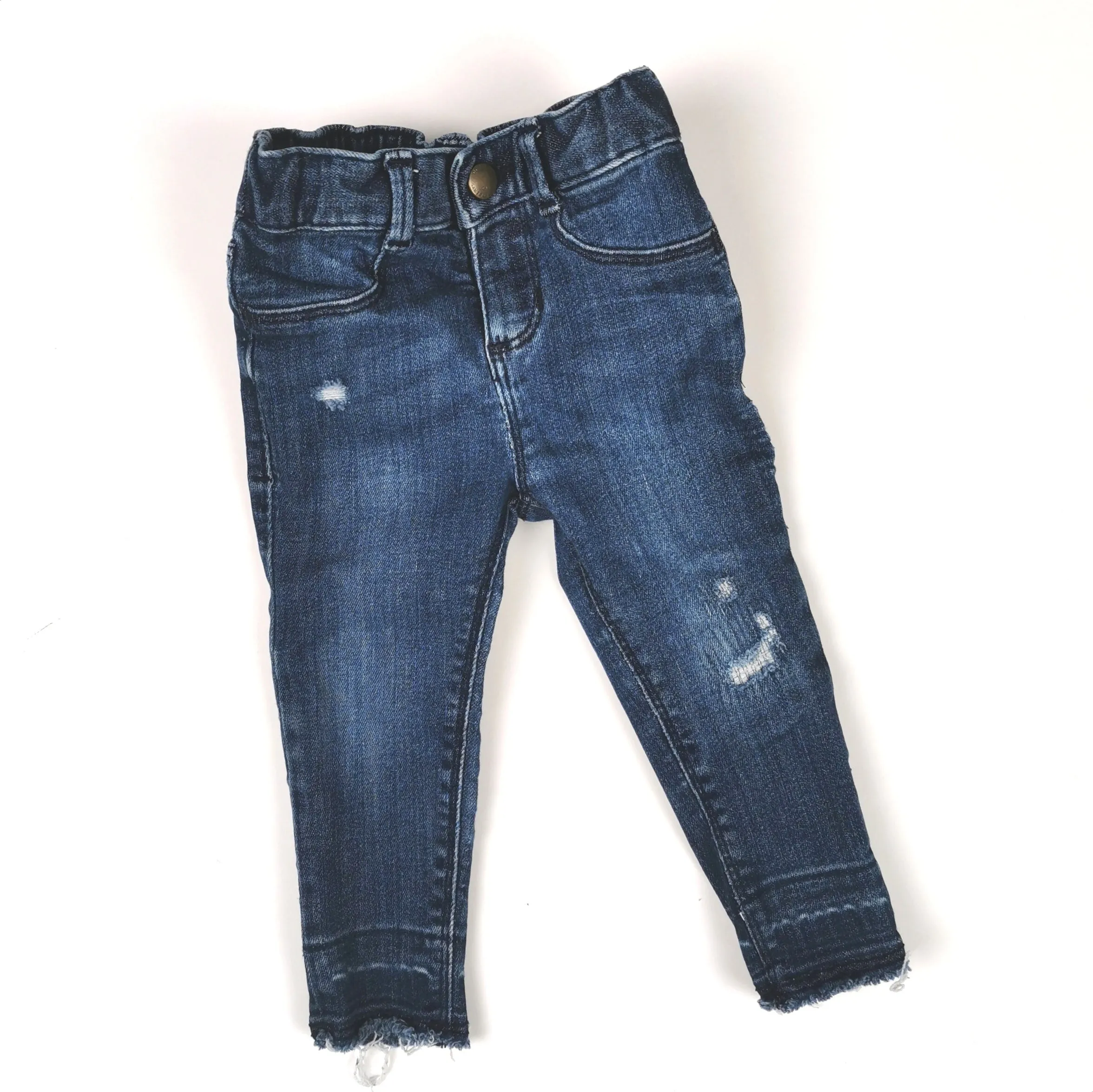 BABY GIRL SIZE 18/24 MONTHS - OLD NAVY, Ballerina Skinny Jeans, Destroyed Style EUC B46