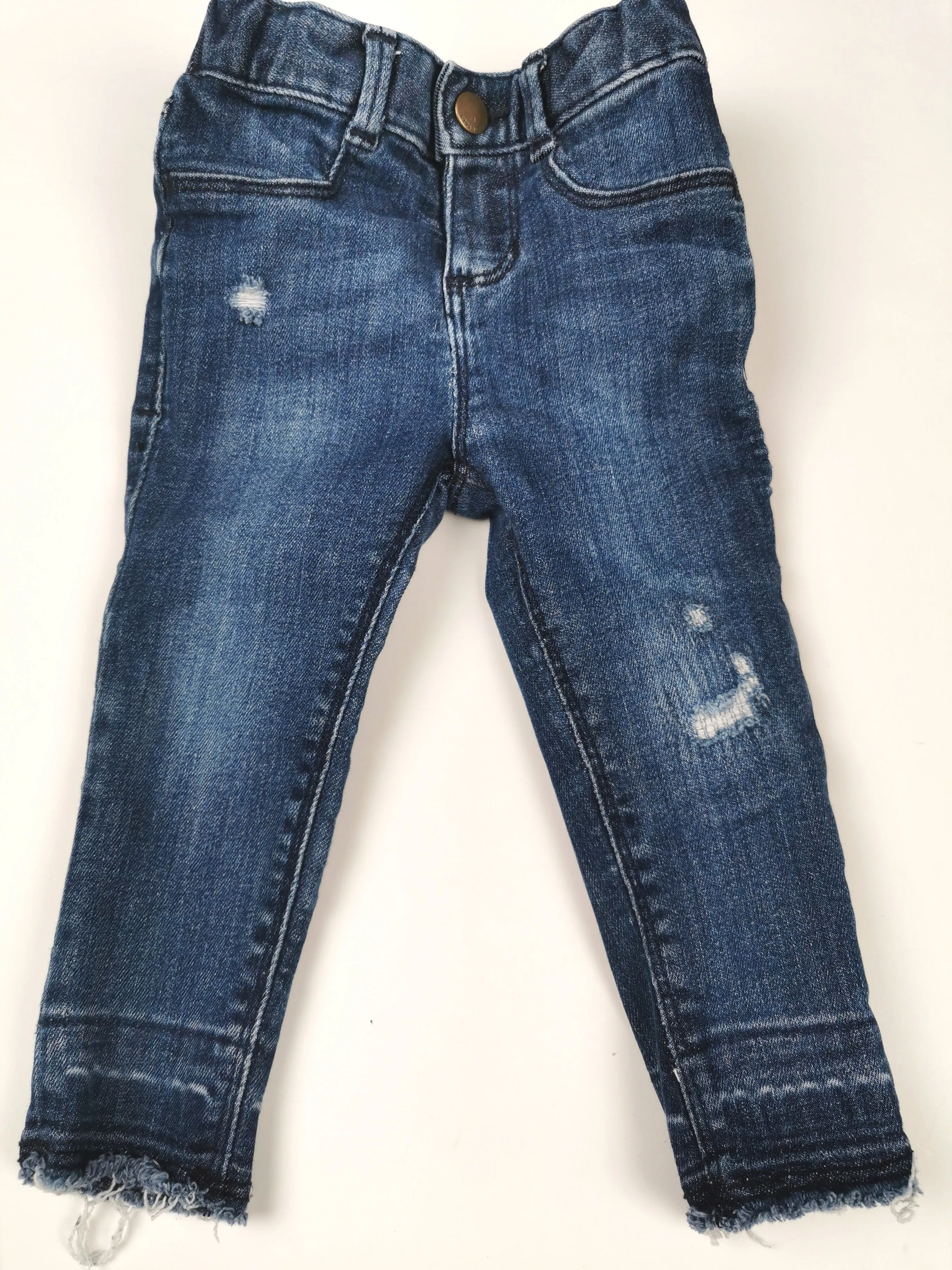 BABY GIRL SIZE 18/24 MONTHS - OLD NAVY, Ballerina Skinny Jeans, Destroyed Style EUC B46