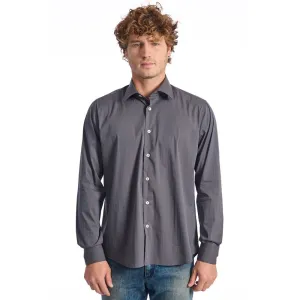 Baldinini Trend Gray Cotton Mens Shirt