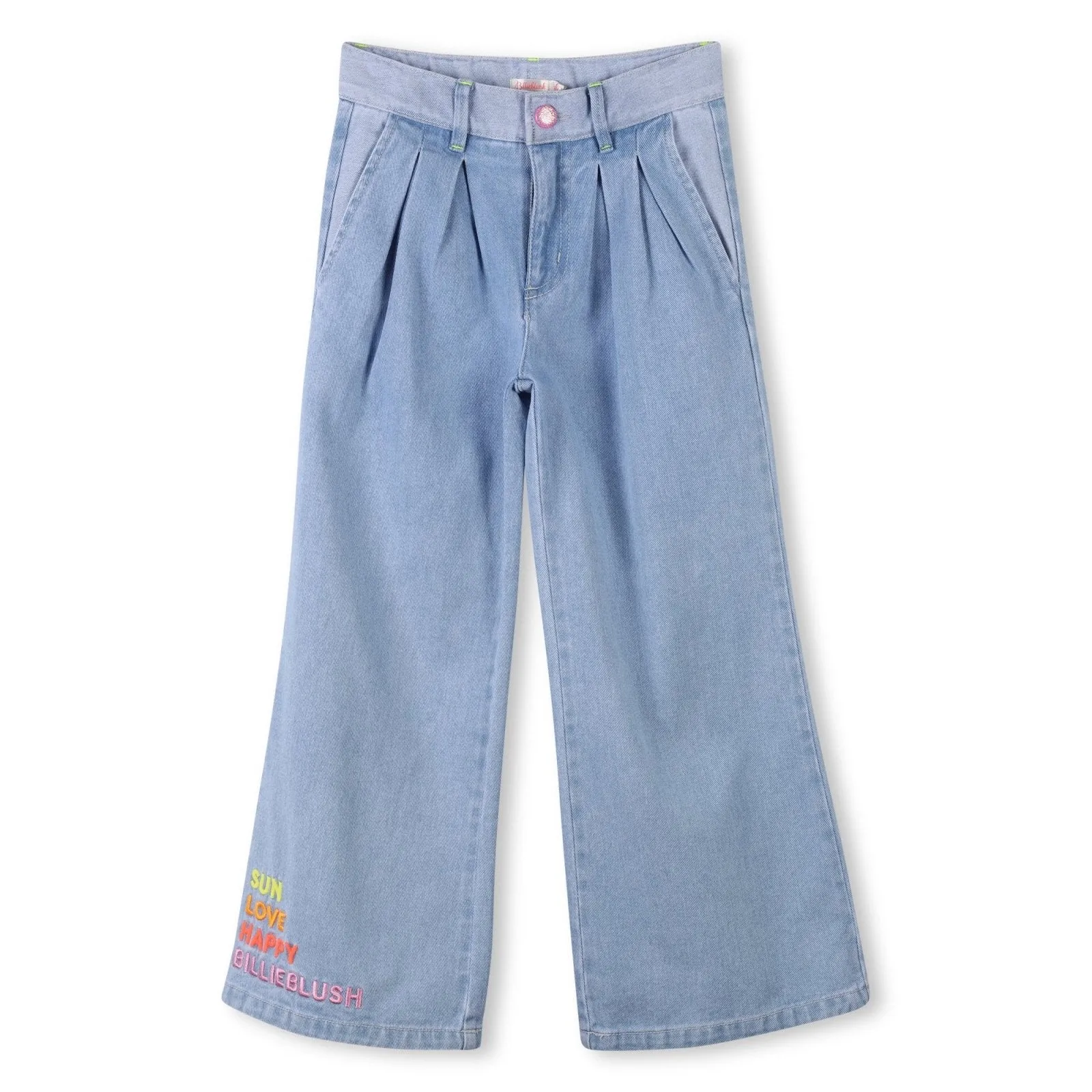 Billieblush Wide Leg Graphic Denim Jeans