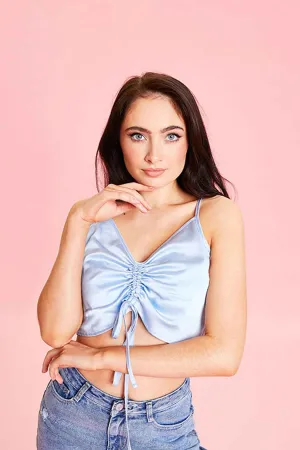 Blue Cami Drawstring Top