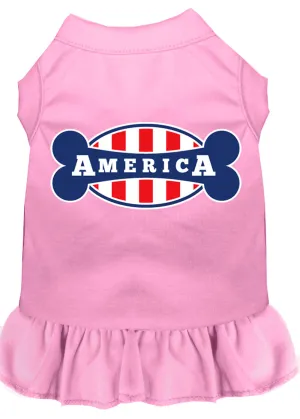 Bonely In America Screen Print Dress Light Pink Xl