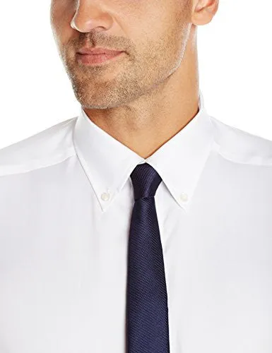 Buttoned Down Men's Fitted Button-Collar Non-Iron Dress Shirt, White, 16.5" Neck 32" Sleeve