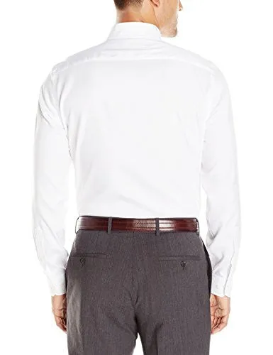 Buttoned Down Men's Fitted Button-Collar Non-Iron Dress Shirt, White, 16.5" Neck 32" Sleeve