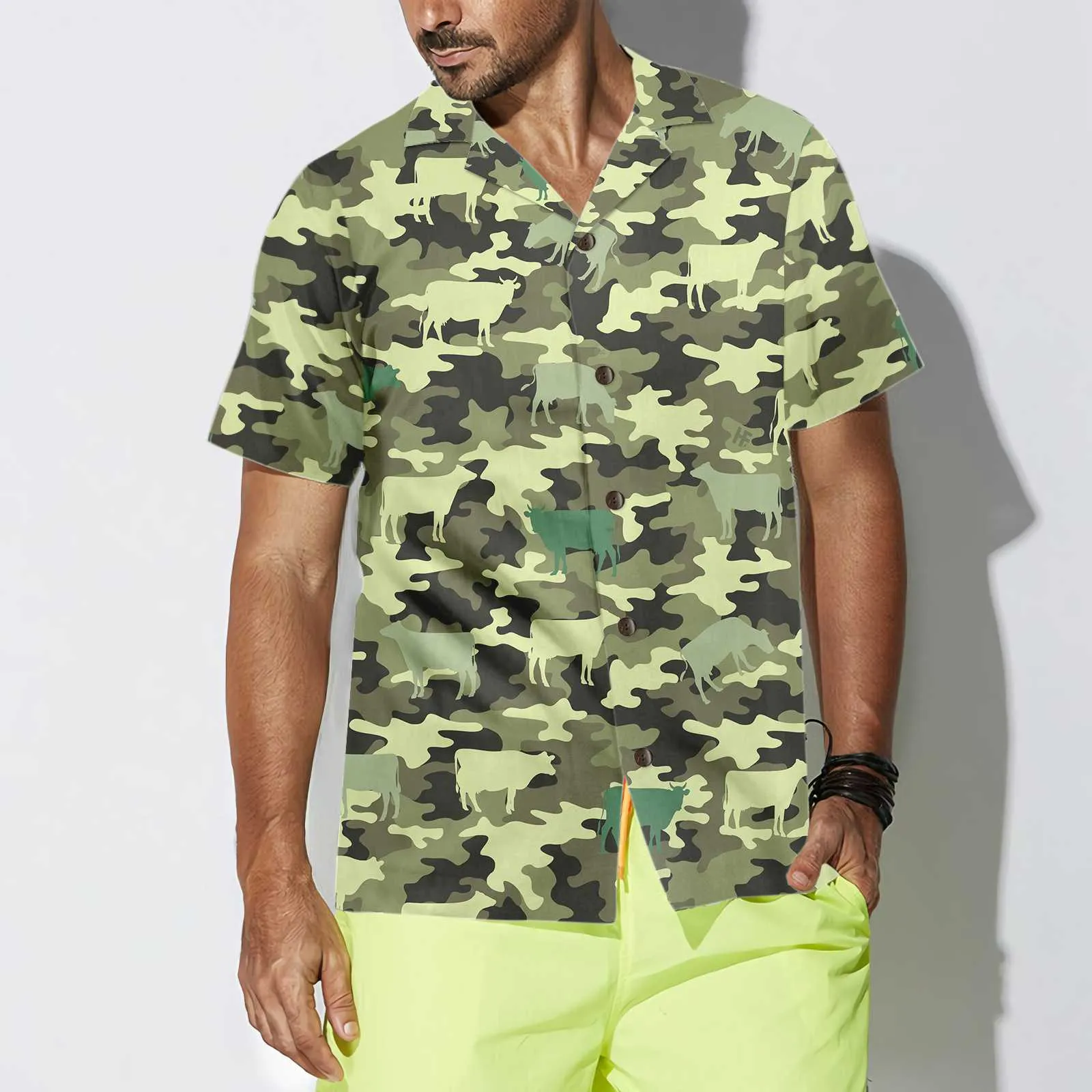 Camouflage Cow Hawaiian Shirt, Cow Shirt For Men & Women, Funny Cow Print Shirt