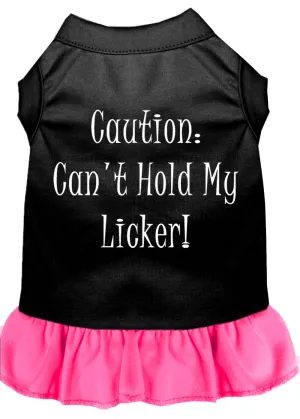 Can't Hold My Licker Screen Print Dress Black With Bright Pink Xxxl