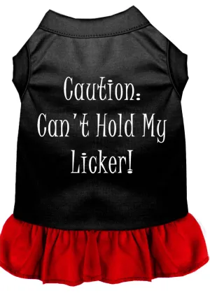 Can't Hold My Licker Screen Print Dress Black With Red Lg