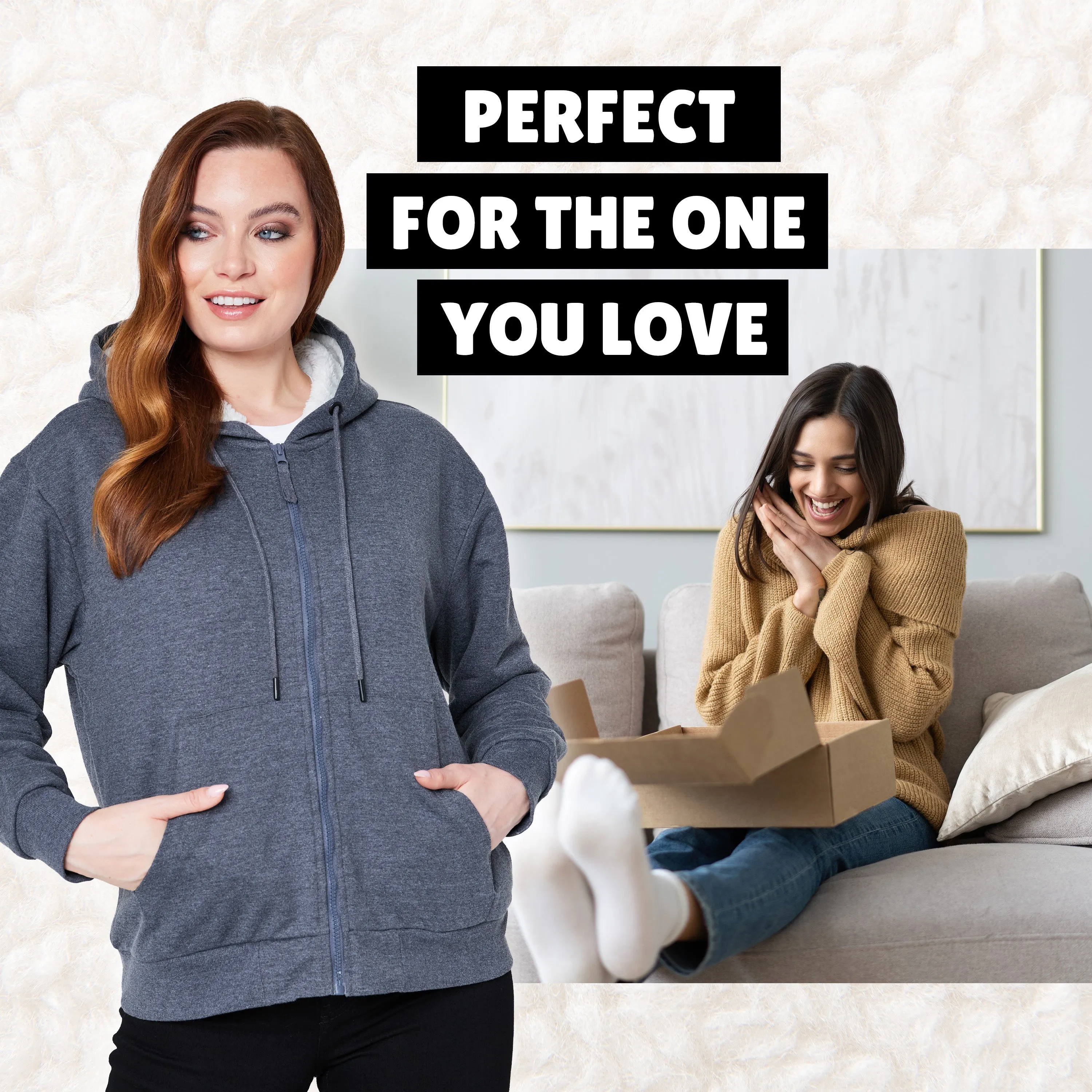 CityComfort Womens Hoodie with Fleece Lining Zip Hoodie Women Teenagers S-XL Warm Cosy Outerwear Full Zip Loungewear Gifts for Her