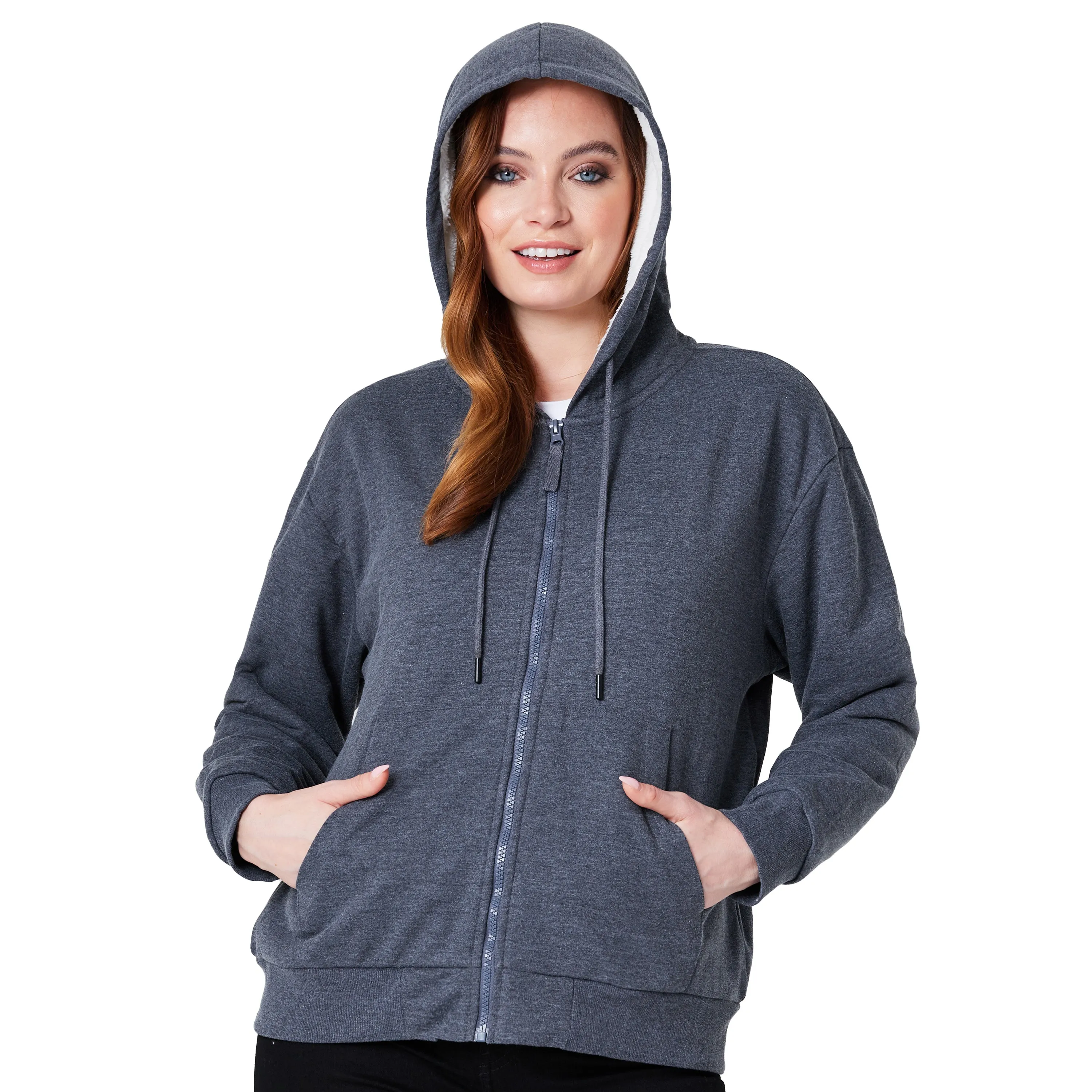 CityComfort Womens Hoodie with Fleece Lining Zip Hoodie Women Teenagers S-XL Warm Cosy Outerwear Full Zip Loungewear Gifts for Her