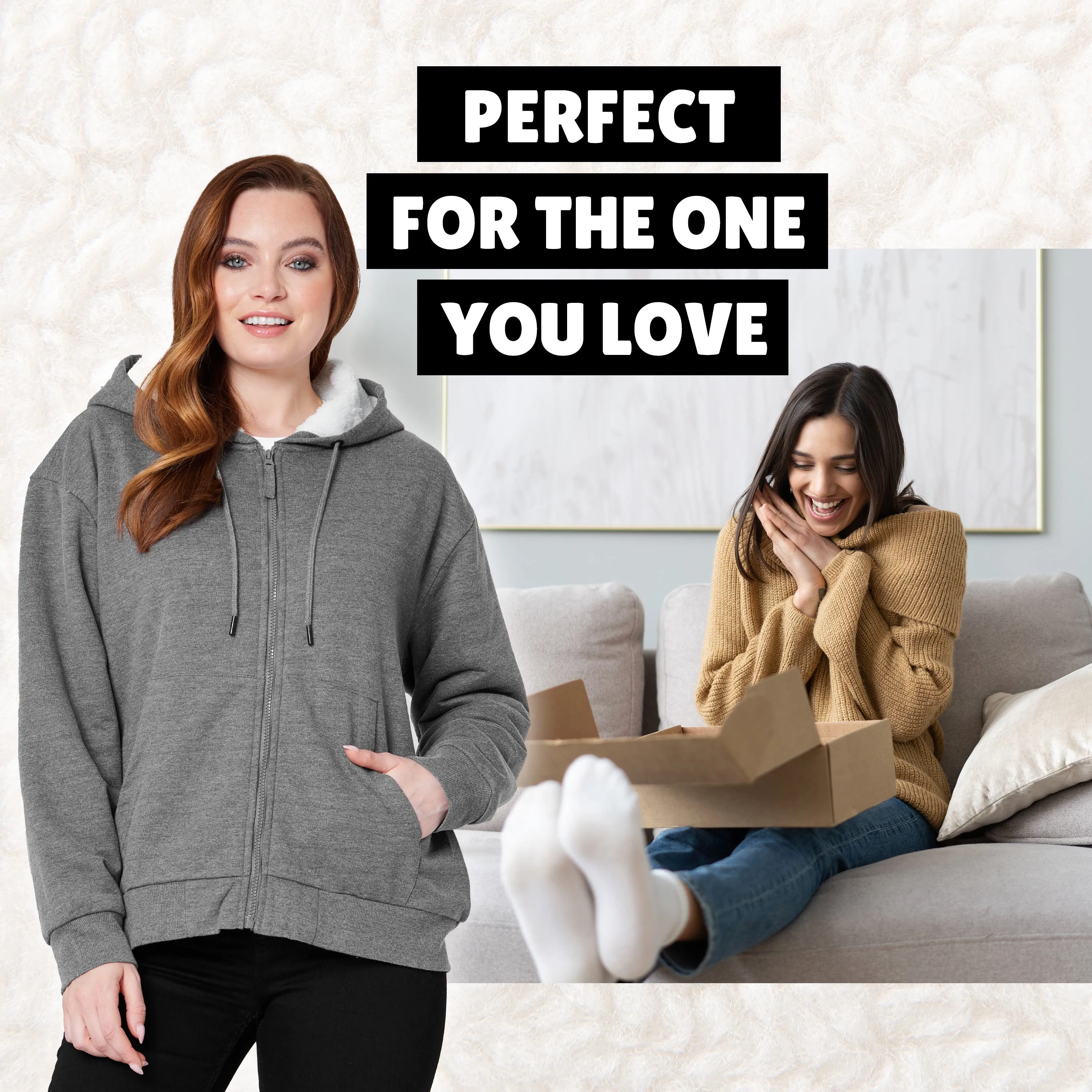 CityComfort Womens Hoodie with Fleece Lining Zip Hoodie Women Teenagers S-XL Warm Cosy Outerwear Full Zip Loungewear Gifts for Her
