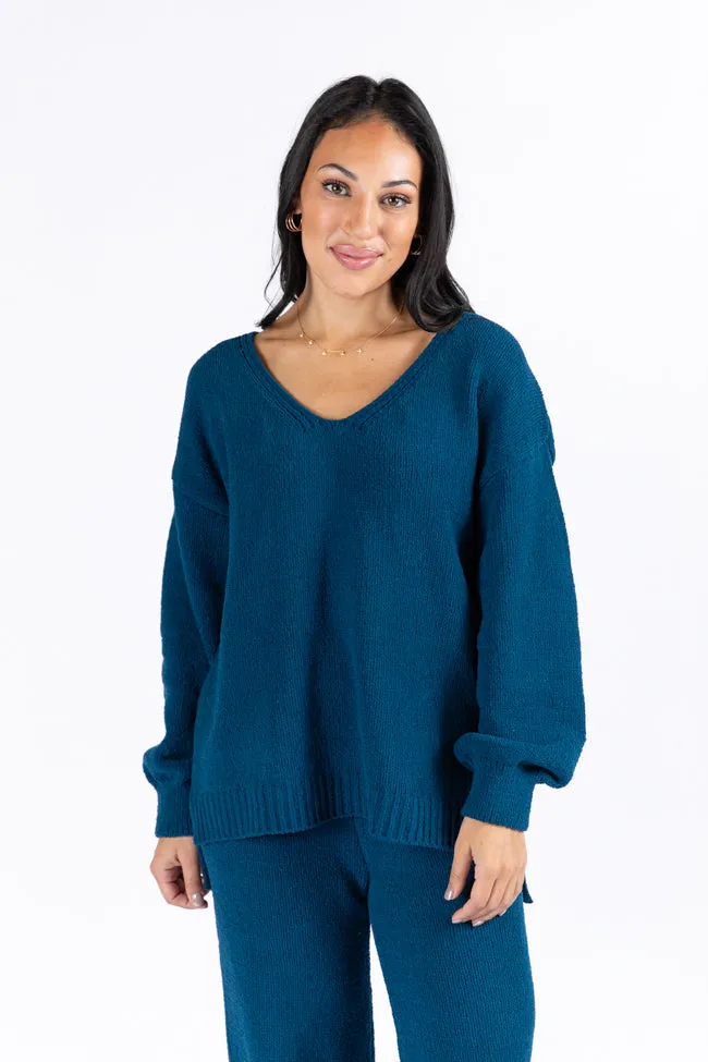 Cozy For Keeps Navy V-Neck Sweater FINAL SALE