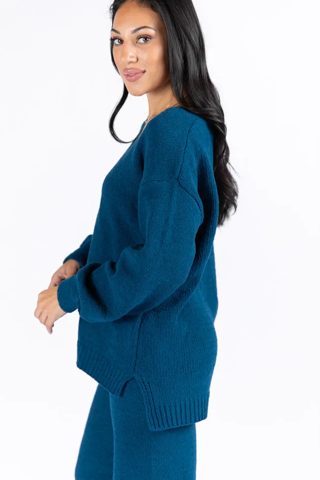 Cozy For Keeps Navy V-Neck Sweater FINAL SALE