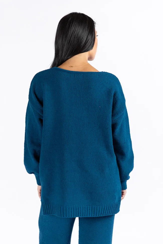 Cozy For Keeps Navy V-Neck Sweater FINAL SALE