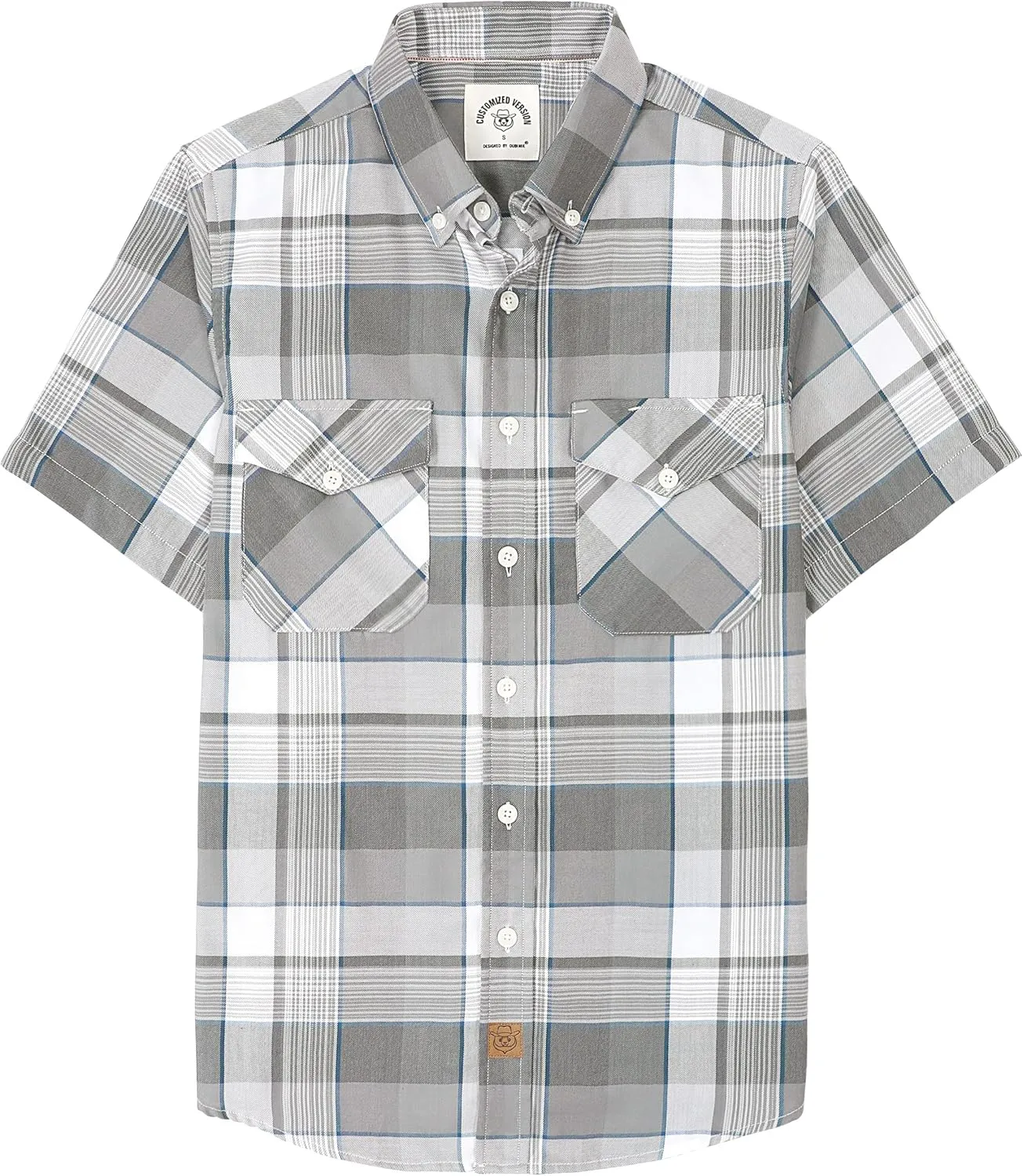 Dubinik Mens Short Sleeve Button Down Mens Button Up Short Sleeve Two Pockets Soft Vintage Regular Fit Mens Casual Shirts