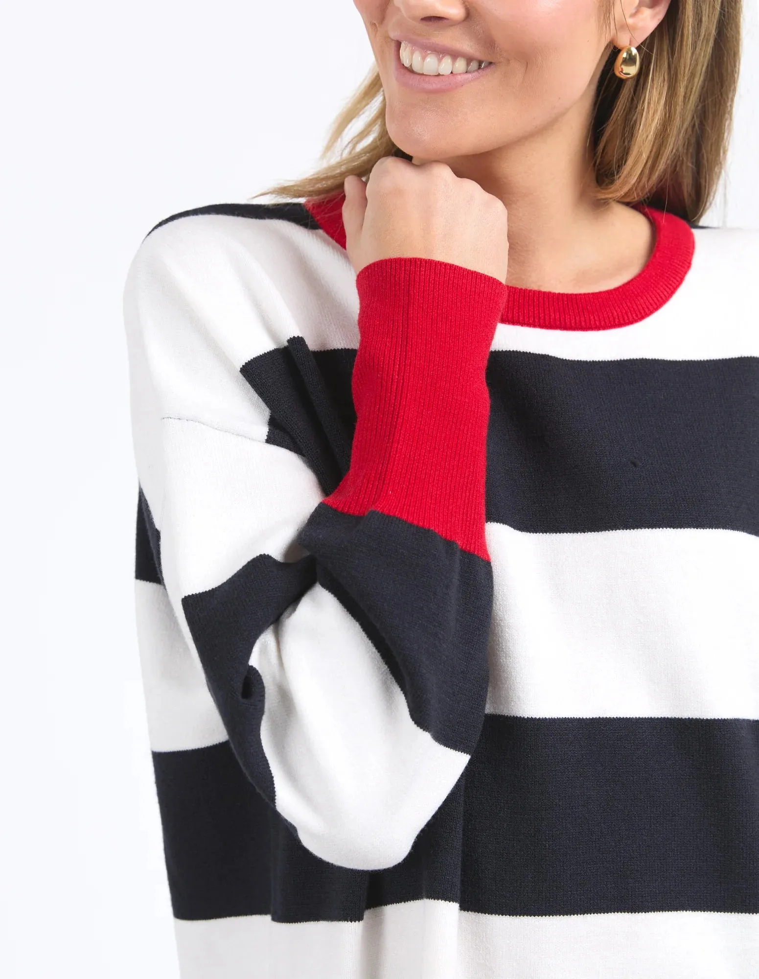 ELM Elvie Stripe Knit Navy/White/Poppy