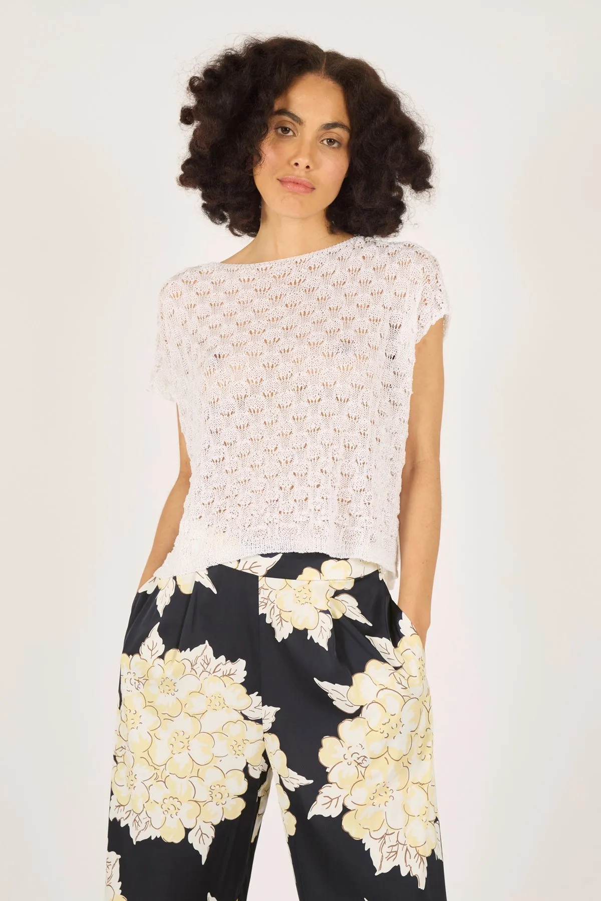 Evie Trousers- Navy & Cream