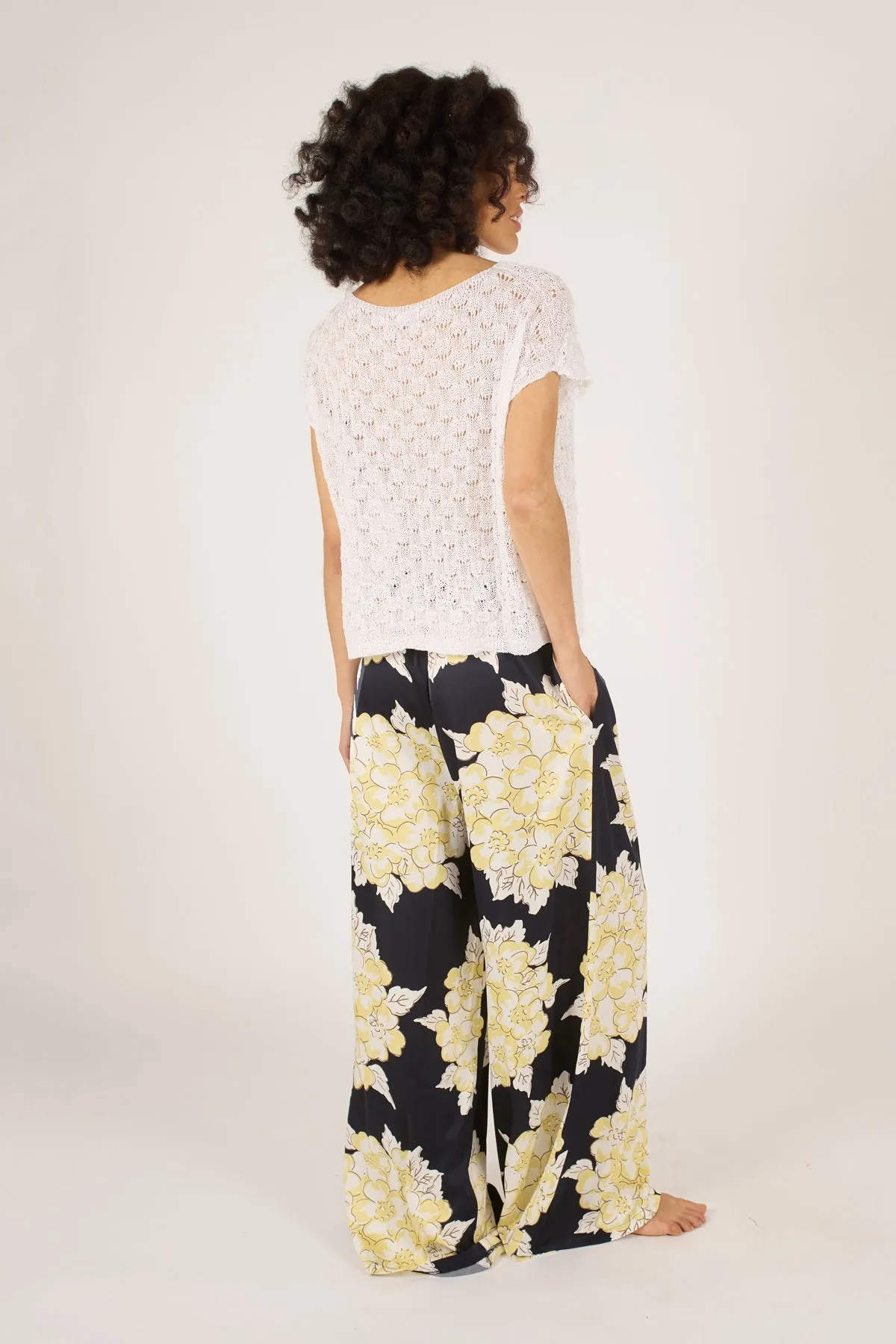 Evie Trousers- Navy & Cream