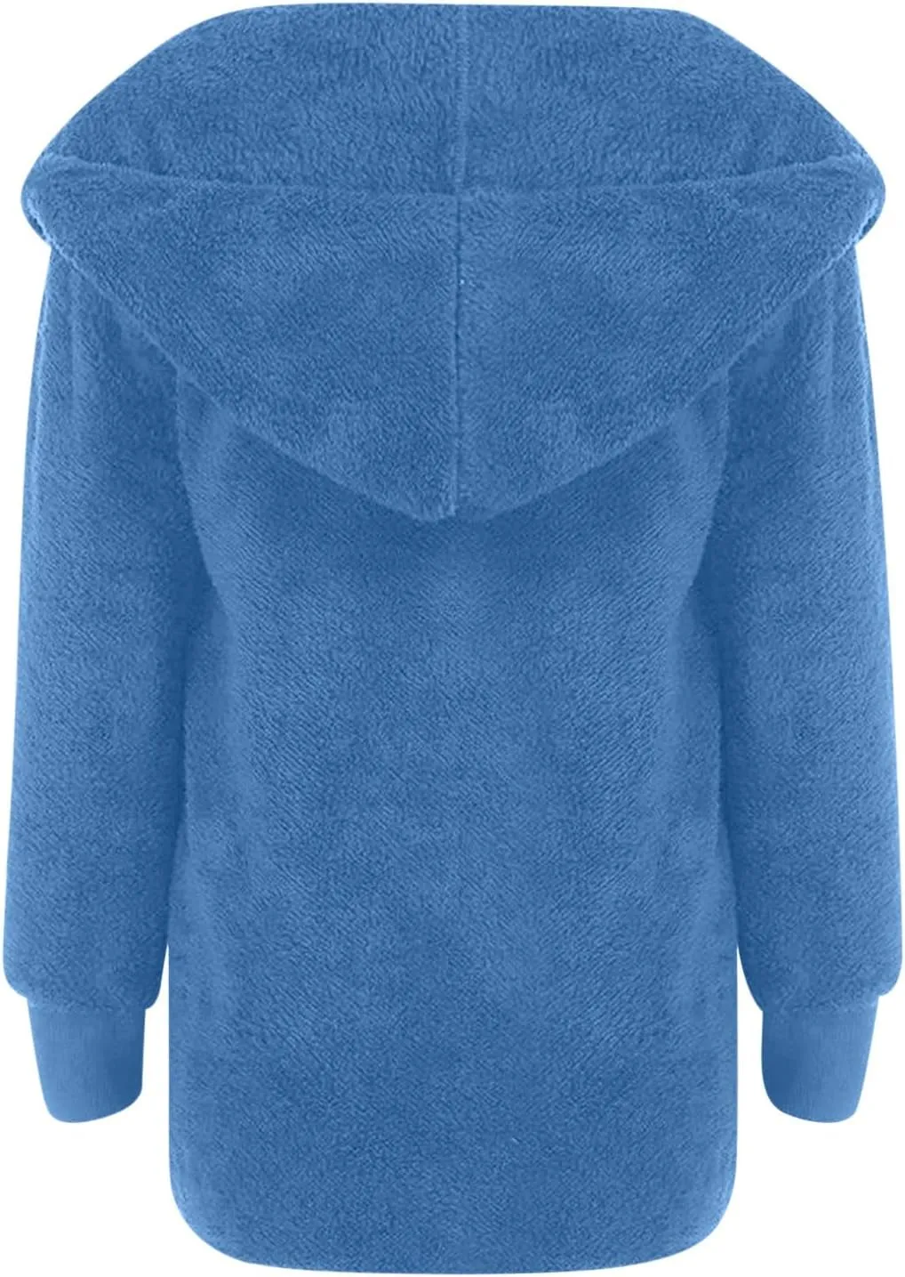 Fall Winter Cardigan Coats for Women Fuzzy Open Front Hooded Jackets Flannel Lightweight Fluffy Outerwear