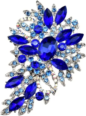 Flower Bouquet Brooch Ladies Austrian Crystal Pin Pendant Alloy Made Suitable for Wedding Dresses, Suits, Skirts, Everyday wear