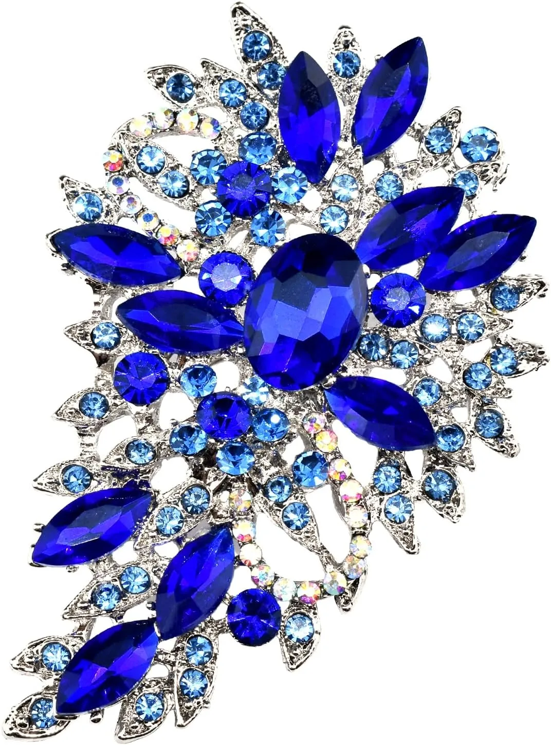 Flower Bouquet Brooch Ladies Austrian Crystal Pin Pendant Alloy Made Suitable for Wedding Dresses, Suits, Skirts, Everyday wear