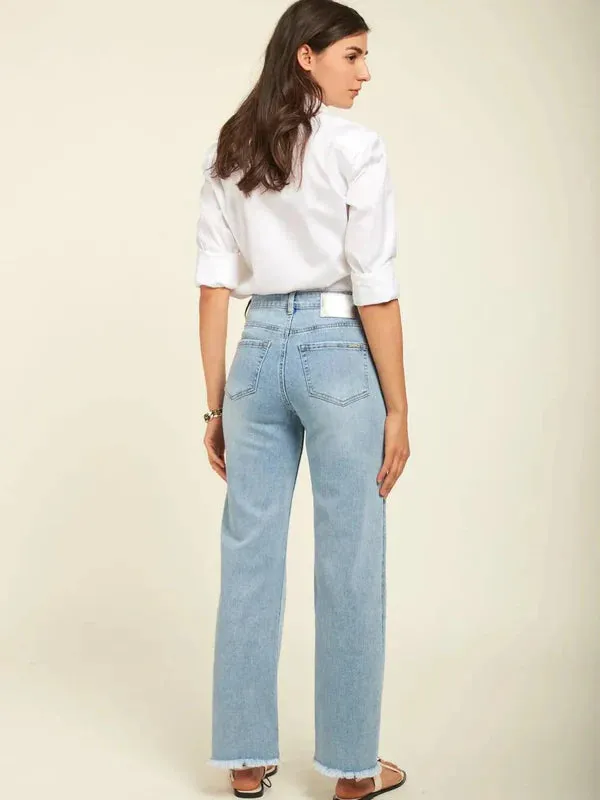 Giuliana – Pearl embellished – Wide leg jeans