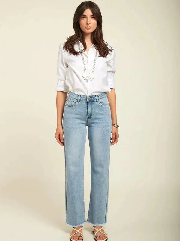 Giuliana – Pearl embellished – Wide leg jeans
