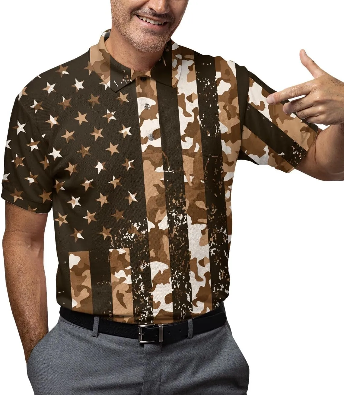Golf Polo Shirts for Men Mens Polo Shirts Short Sleeve Button Up Shirt Men Casual Aloha Mens Shirts