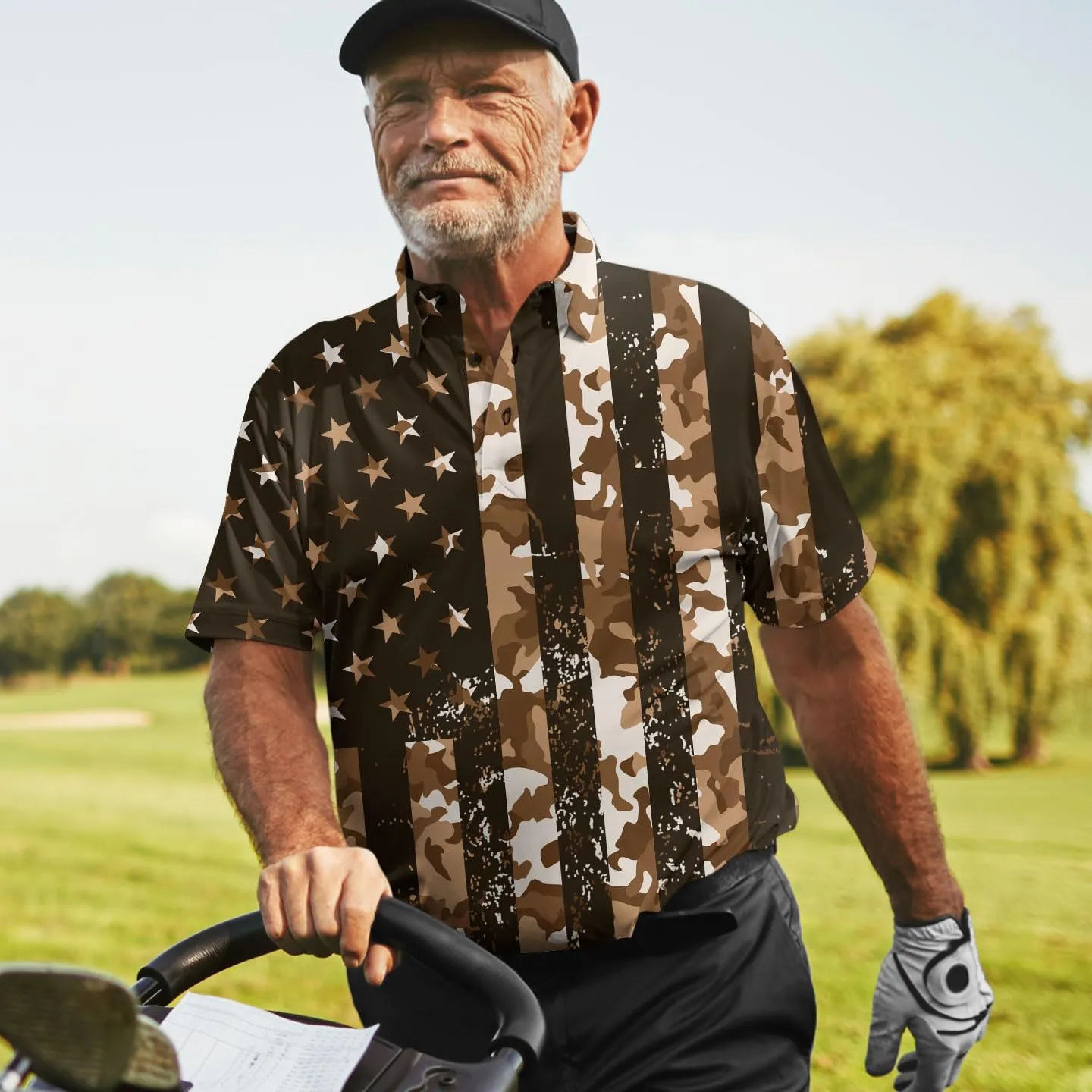 Golf Polo Shirts for Men Mens Polo Shirts Short Sleeve Button Up Shirt Men Casual Aloha Mens Shirts