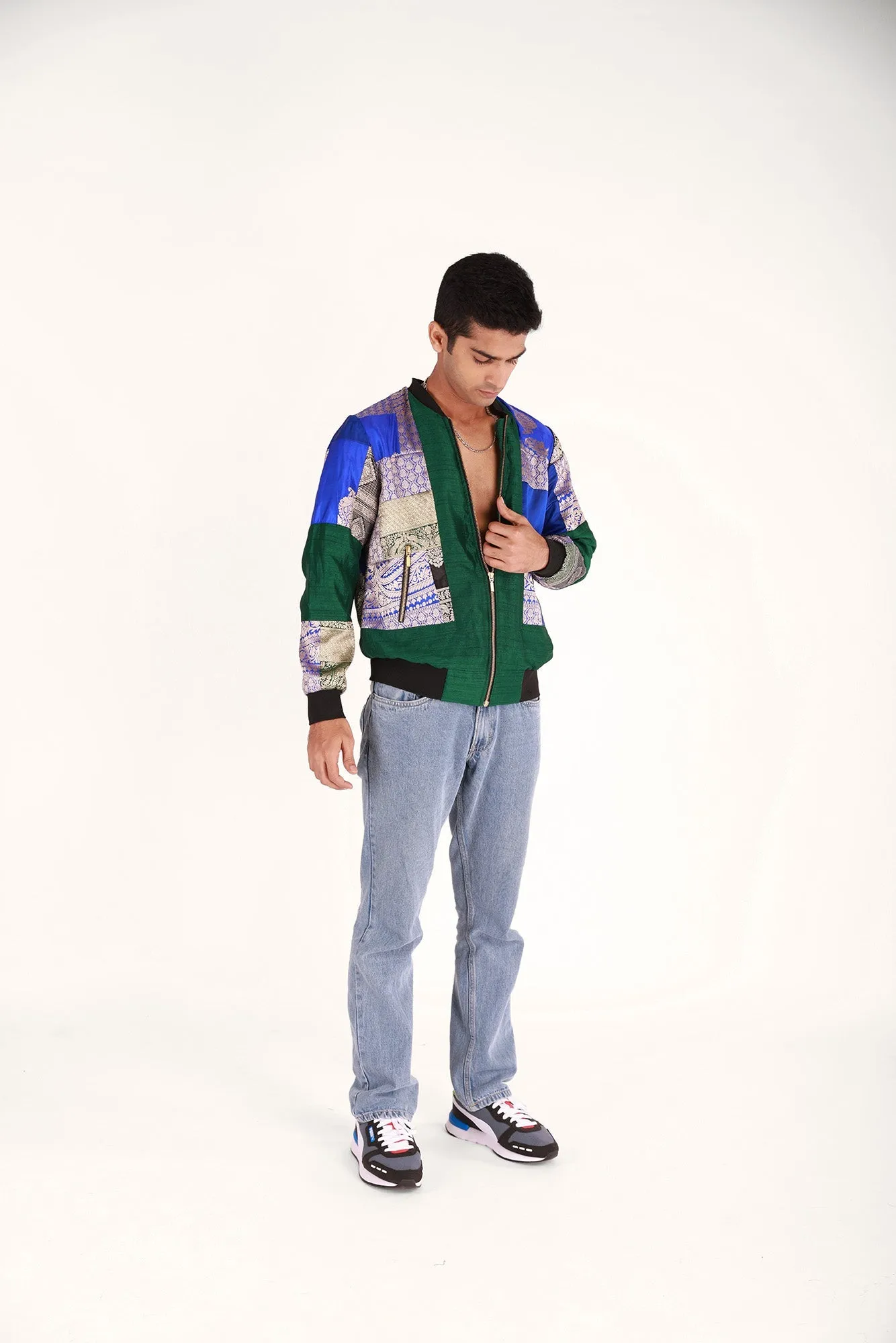 Harissa Upcyled Unisex Silk Bomber Jacket 1.0