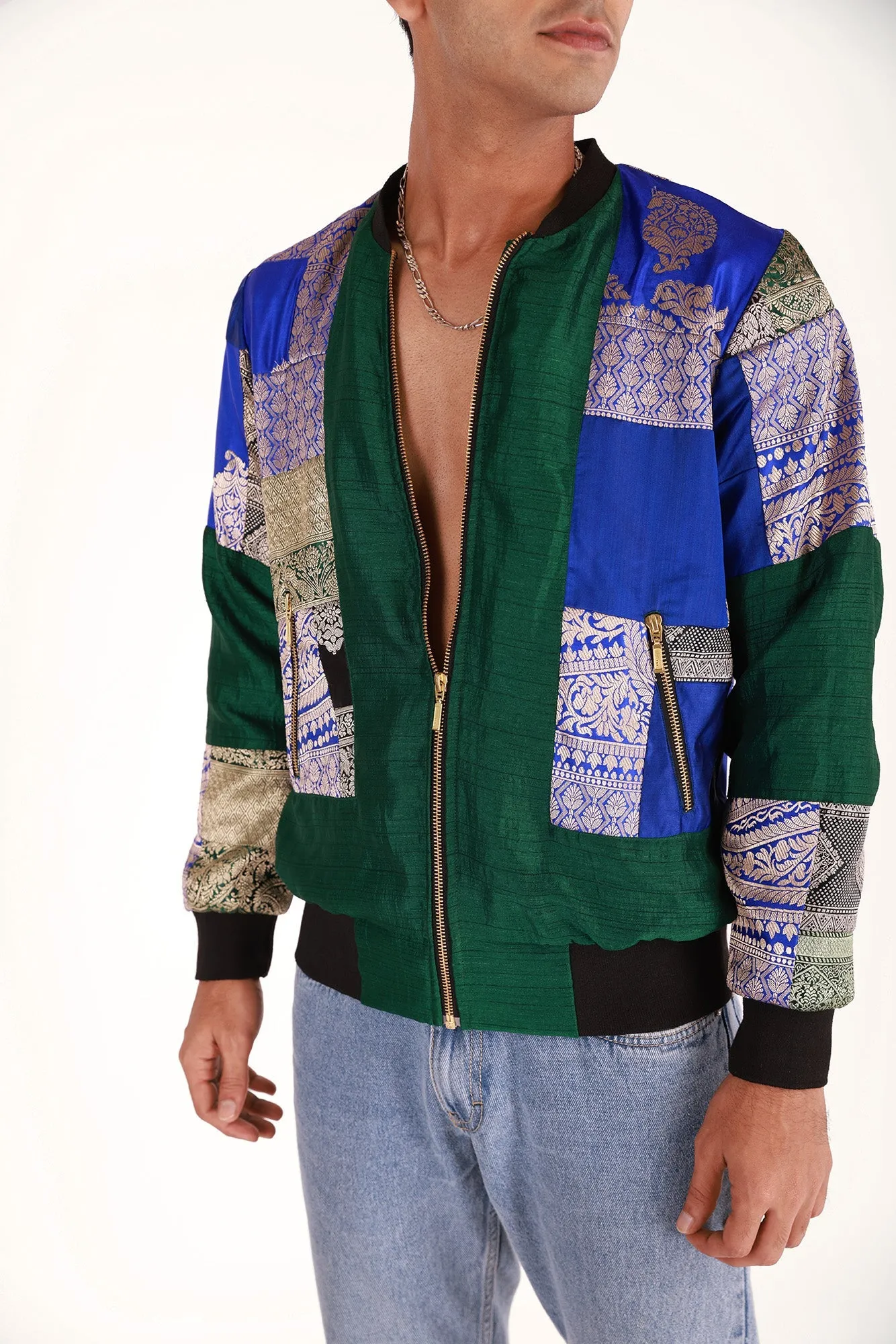 Harissa Upcyled Unisex Silk Bomber Jacket 1.0
