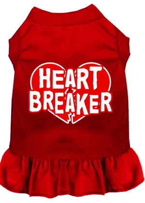 Heart Breaker Screen Print Dress Red Xxl