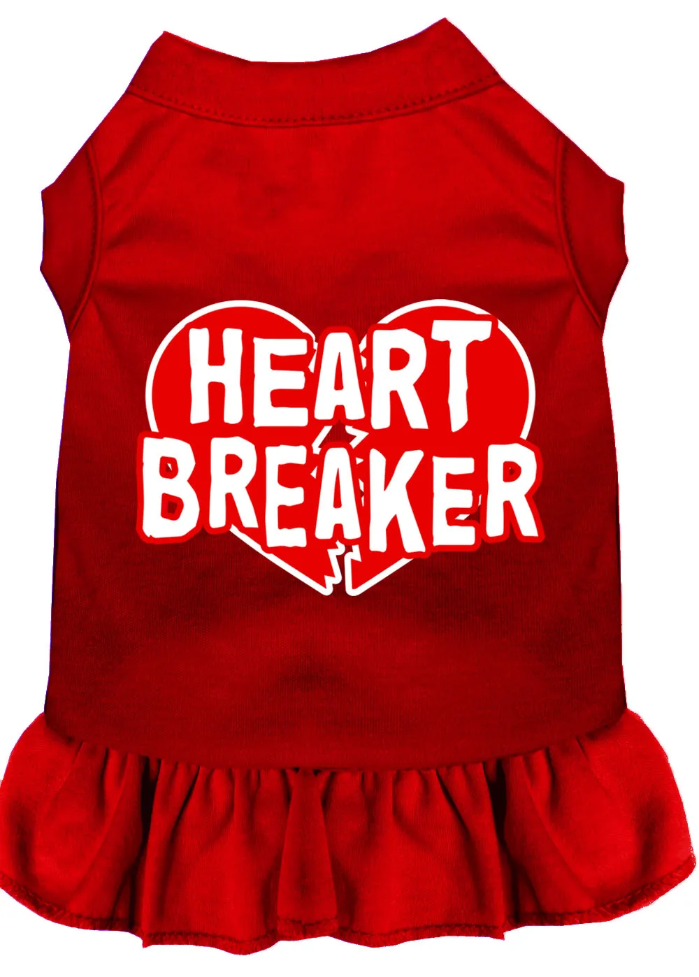 Heart Breaker Screen Print Dress Red Xxl
