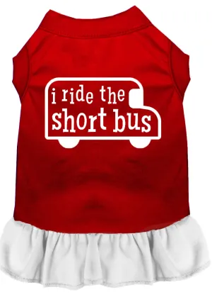 I Ride The Short Bus Screen Print Dress Red With White Xs