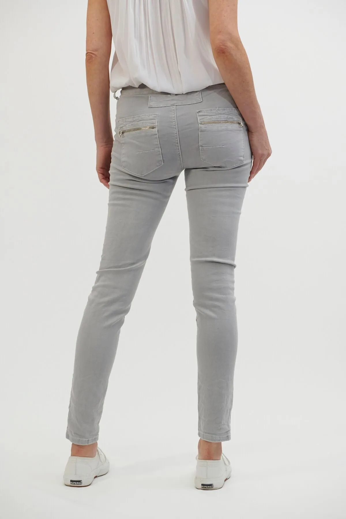 Italian Star | Button Jeans | Dove (Light Grey)