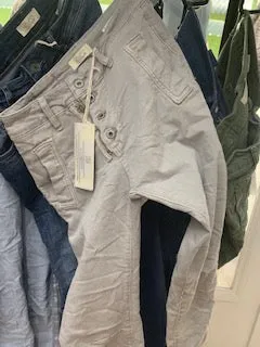 Italian Star | Button Jeans | Dove (Light Grey)
