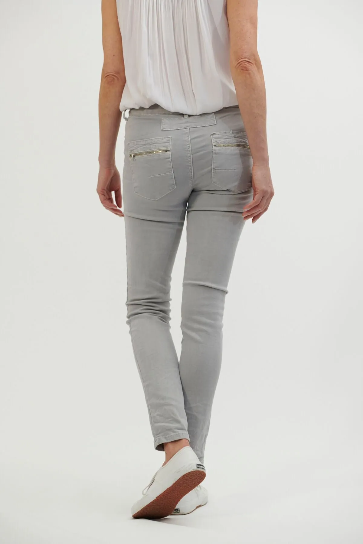 Italian Star | Button Jeans | Dove (Light Grey)