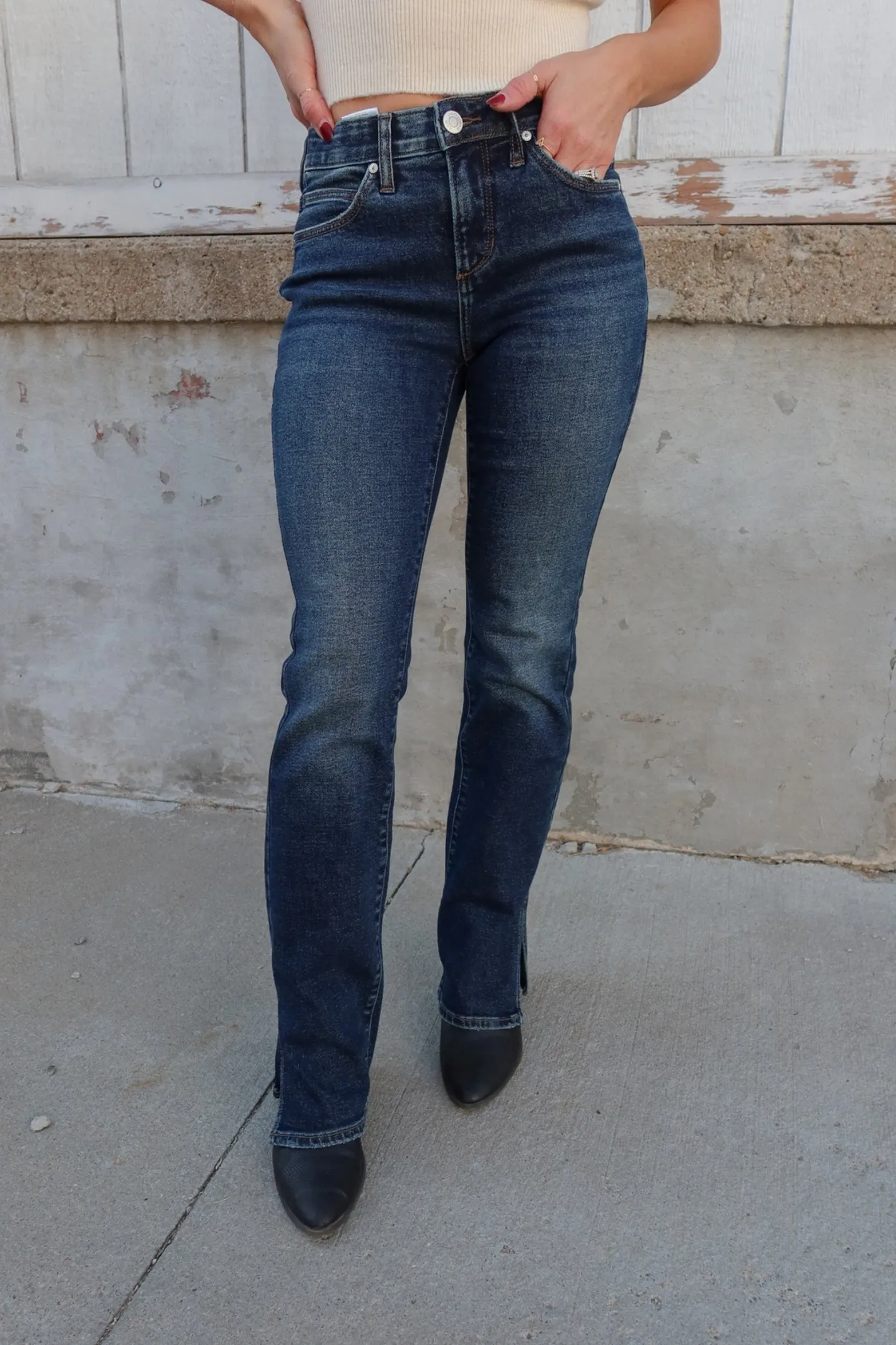 JAG Eloise Rosier-Blue Mid-rise Bootcut Jeans