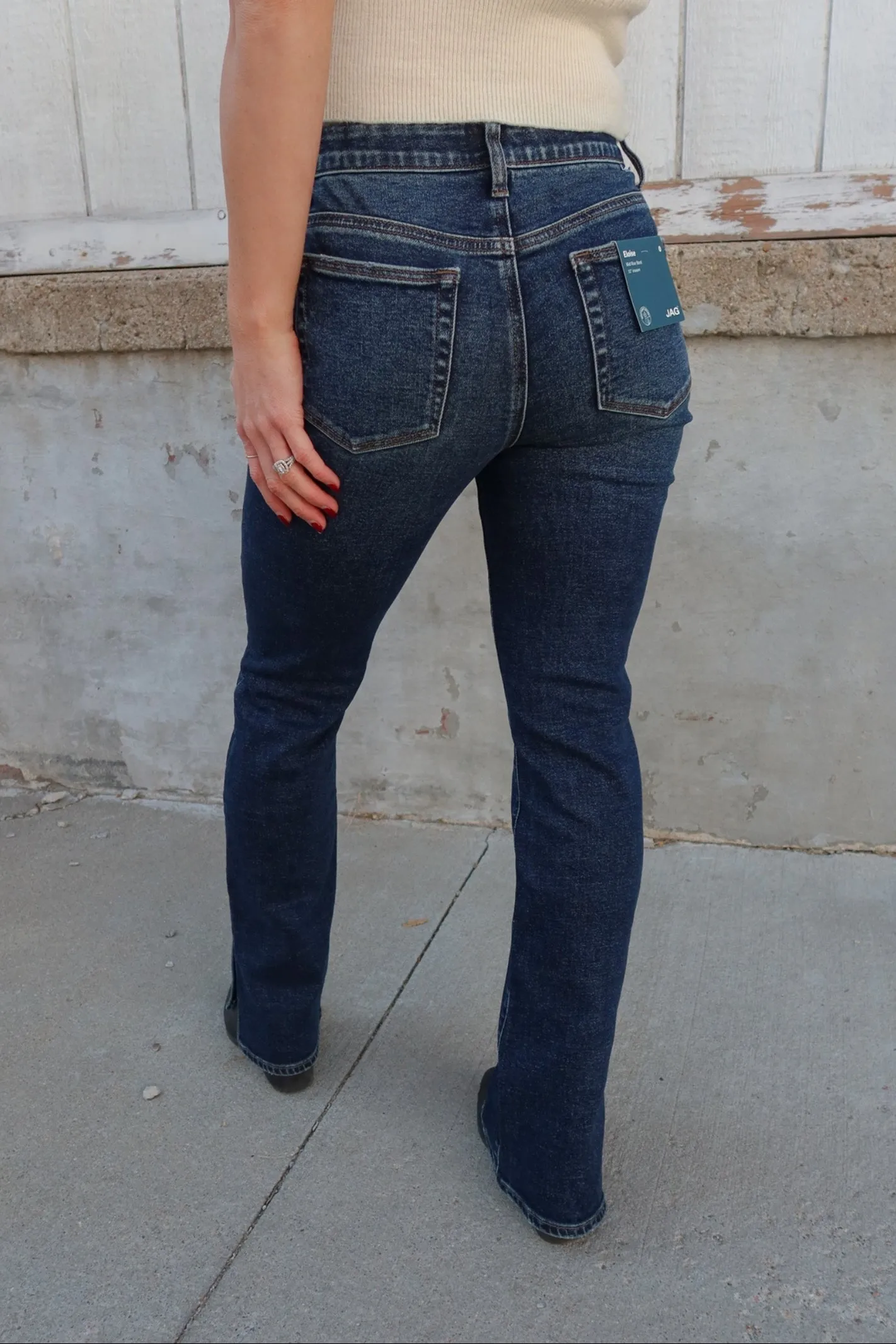 JAG Eloise Rosier-Blue Mid-rise Bootcut Jeans