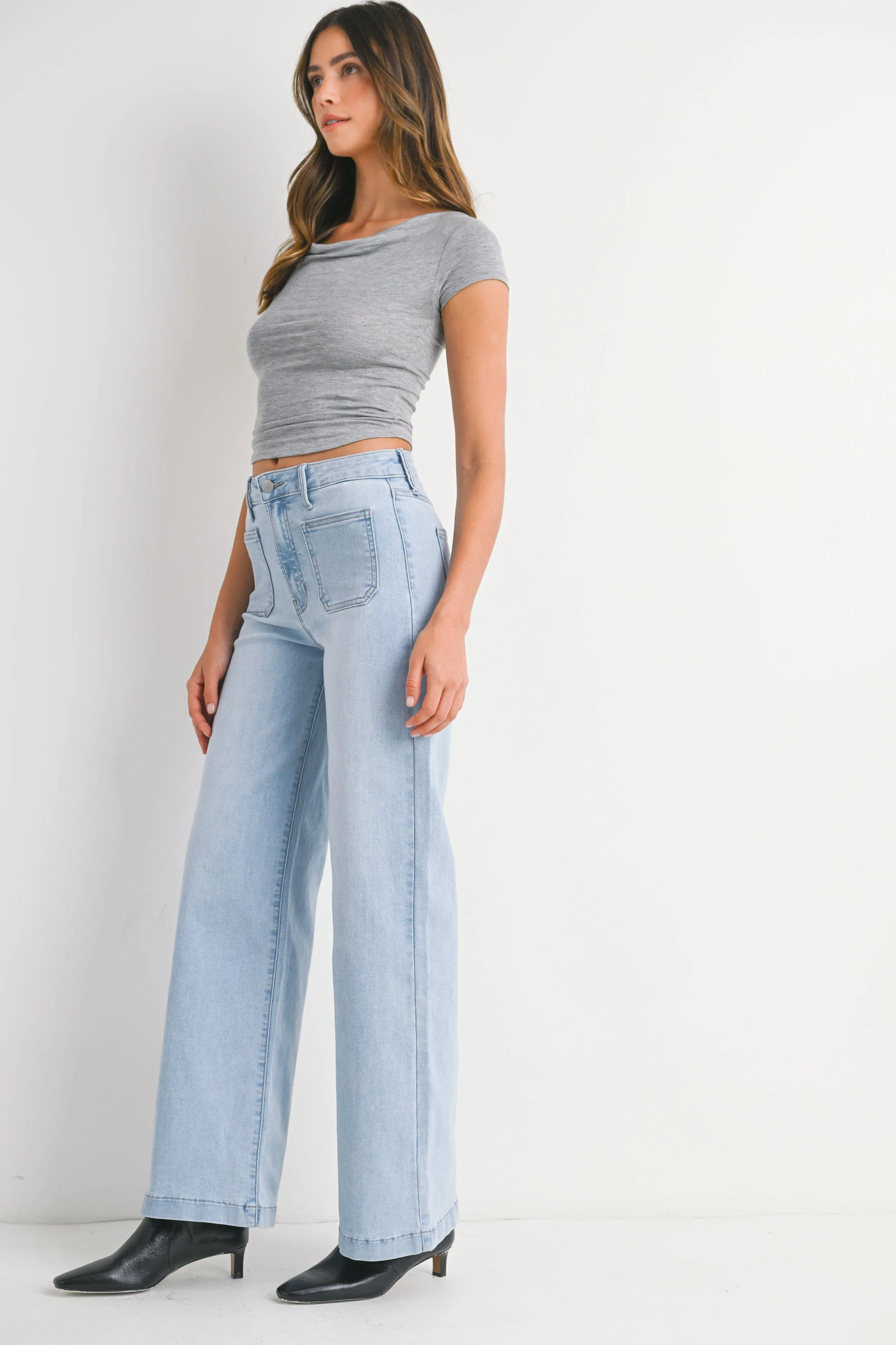 Just Black - Mini Patch Pocket Flare