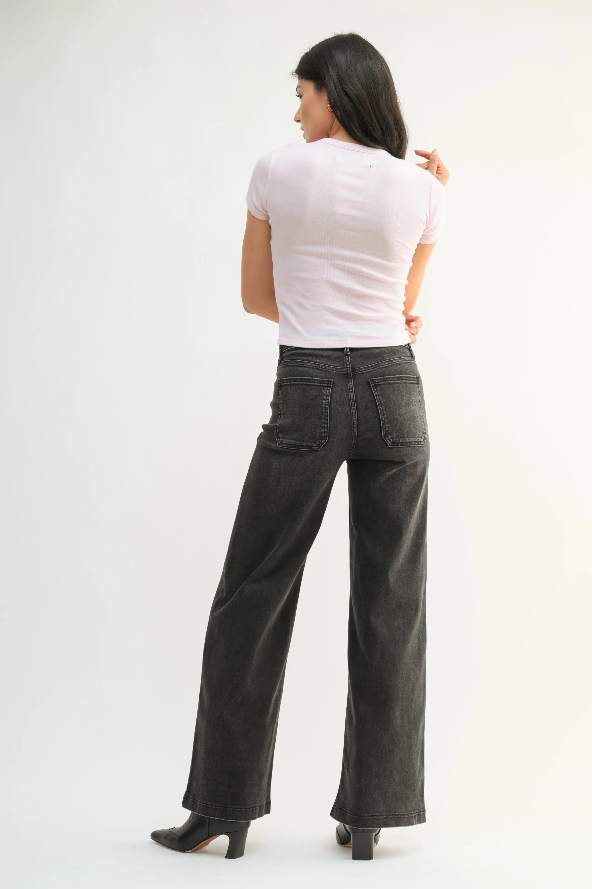 Just Black - Mini Patch Pocket Flare