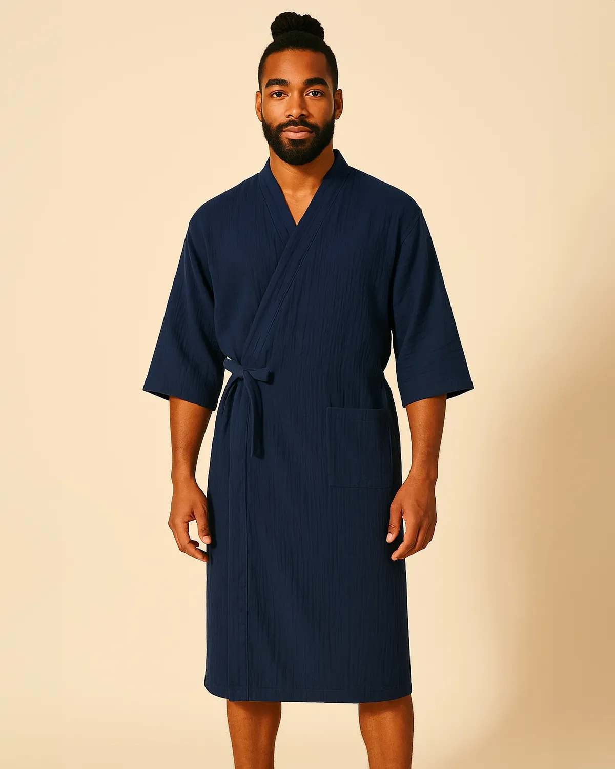 Kimono Dressing Gown - Japanese Inspired Cotton Robe