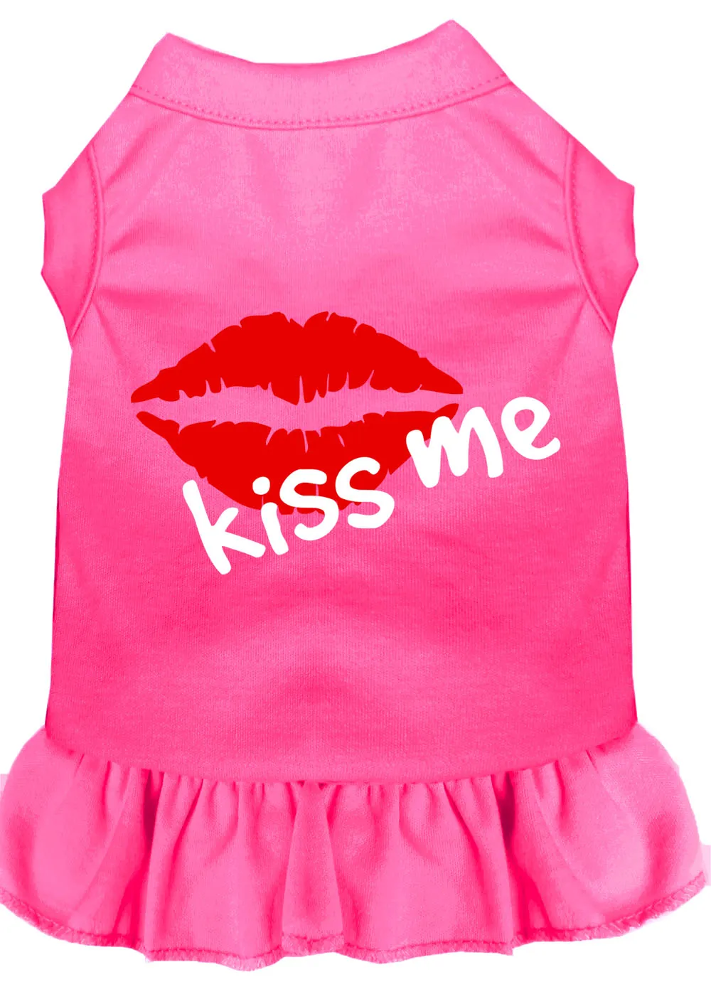 Kiss Me Screen Print Dress Bright Pink Xxl