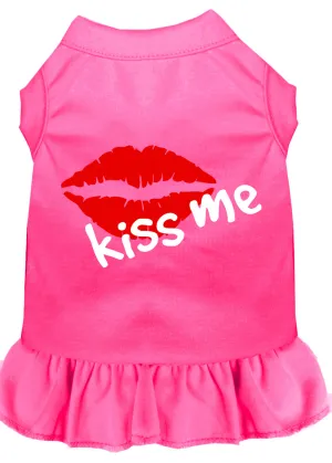 Kiss Me Screen Print Dress Bright Pink Xxl
