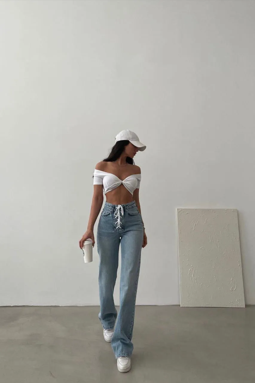 Lace Tie Up Jeans