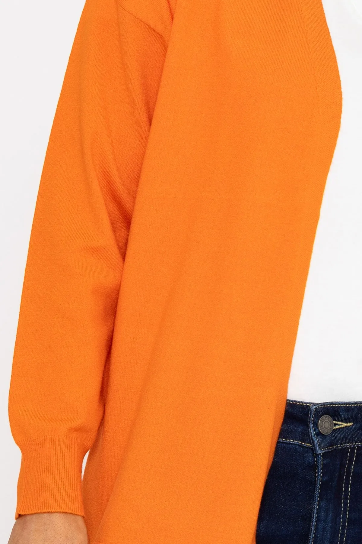 Long Line Cardigan in Orange
