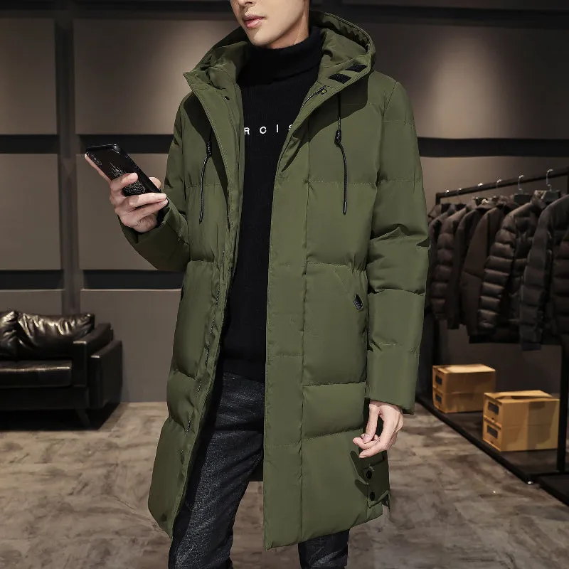 Men's Winter Cotton Parka with Multiple Pockets