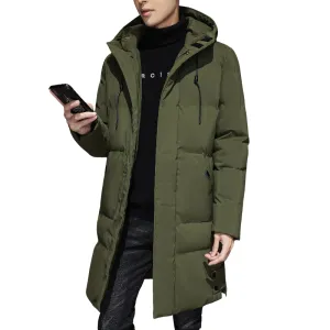 Men's Winter Cotton Parka with Multiple Pockets